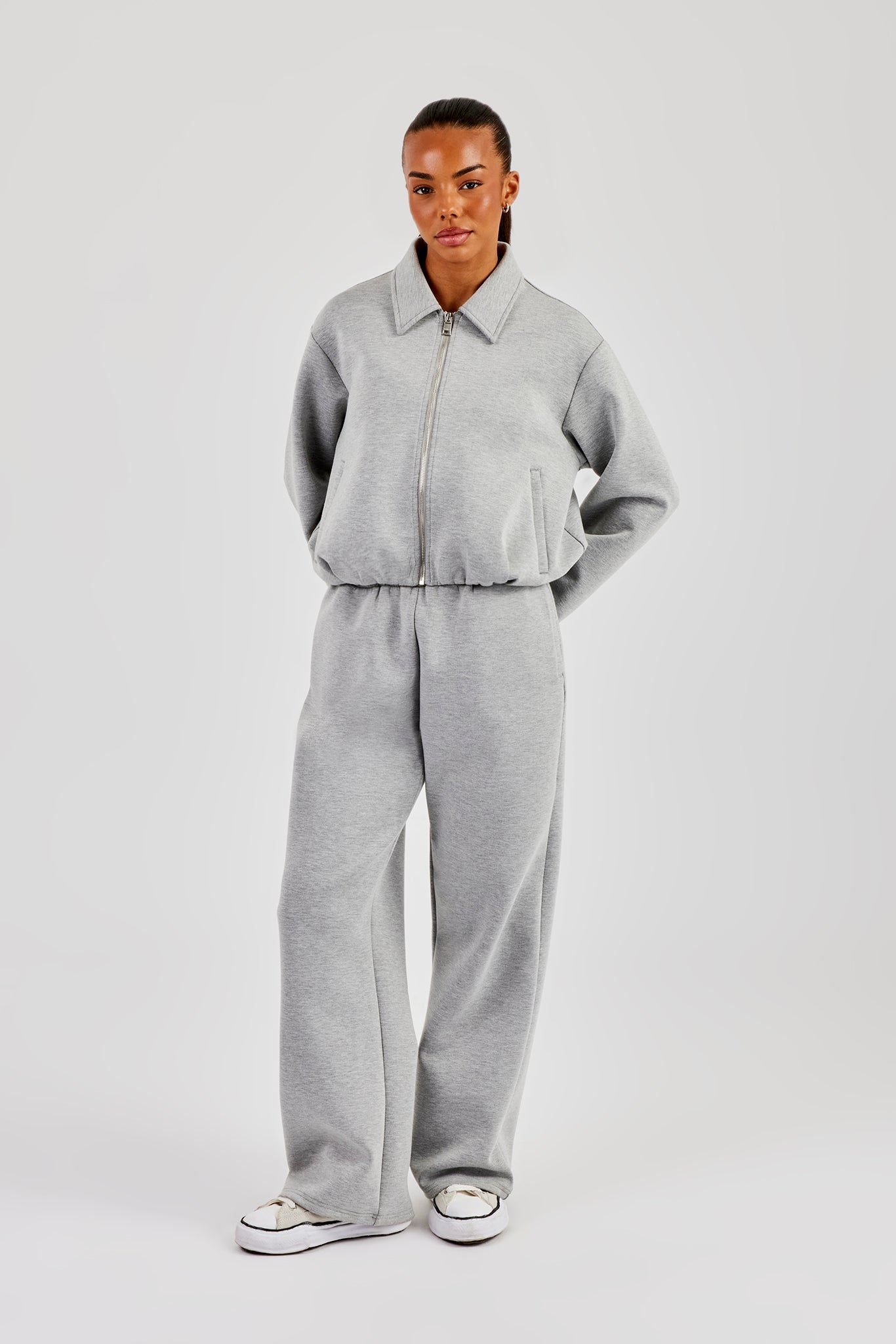 Womens Scuba Harrington Jacket & Jogger - Grey