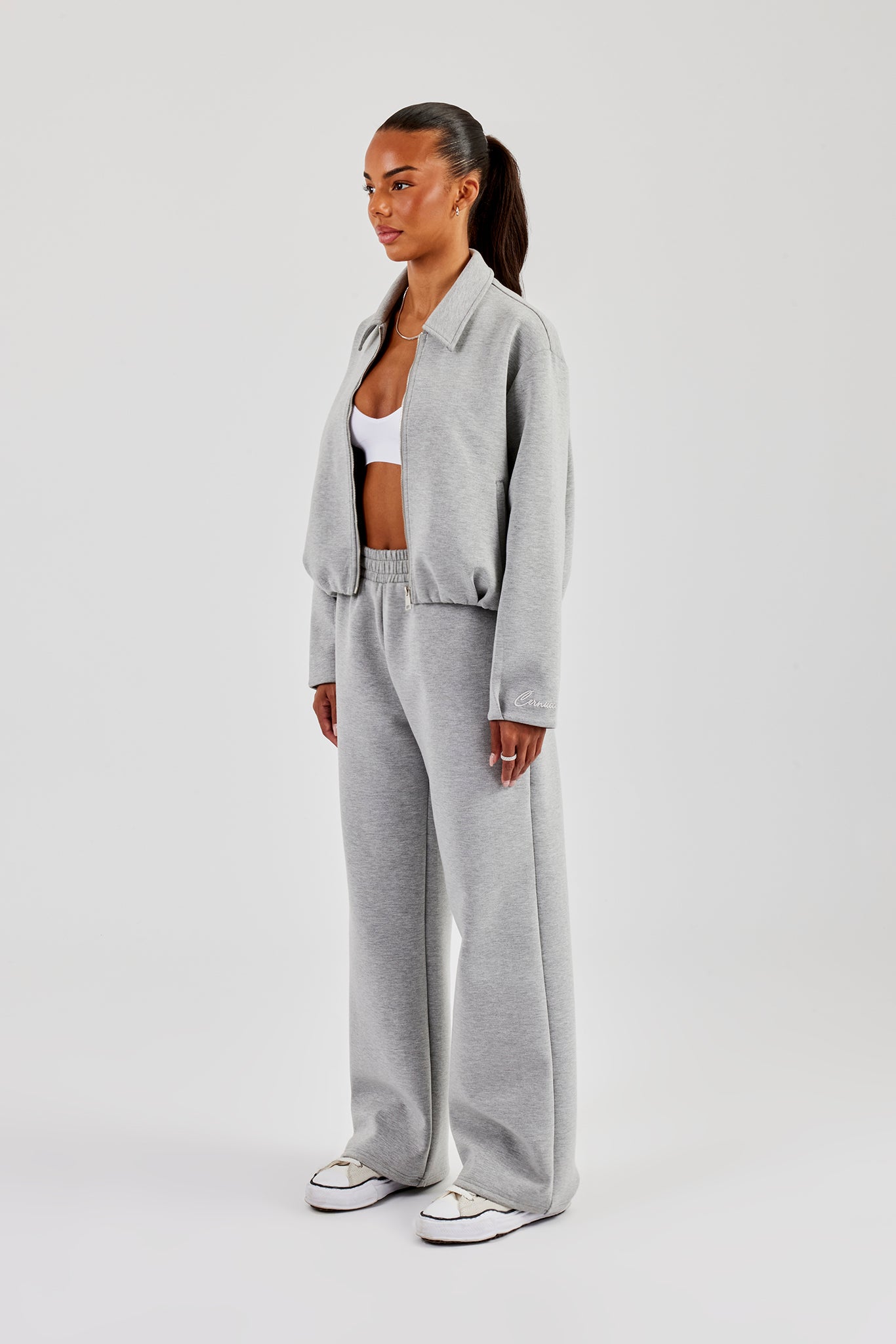 Womens Scuba Harrington Jacket & Jogger - Grey