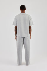 Übergroßes Scuba-T-Shirt und Hose mit weitem Bein - Grau