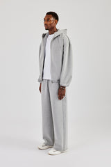 Zip Hooded Panelled Scuba Jacket & Baggy Fit Trouser - Grey