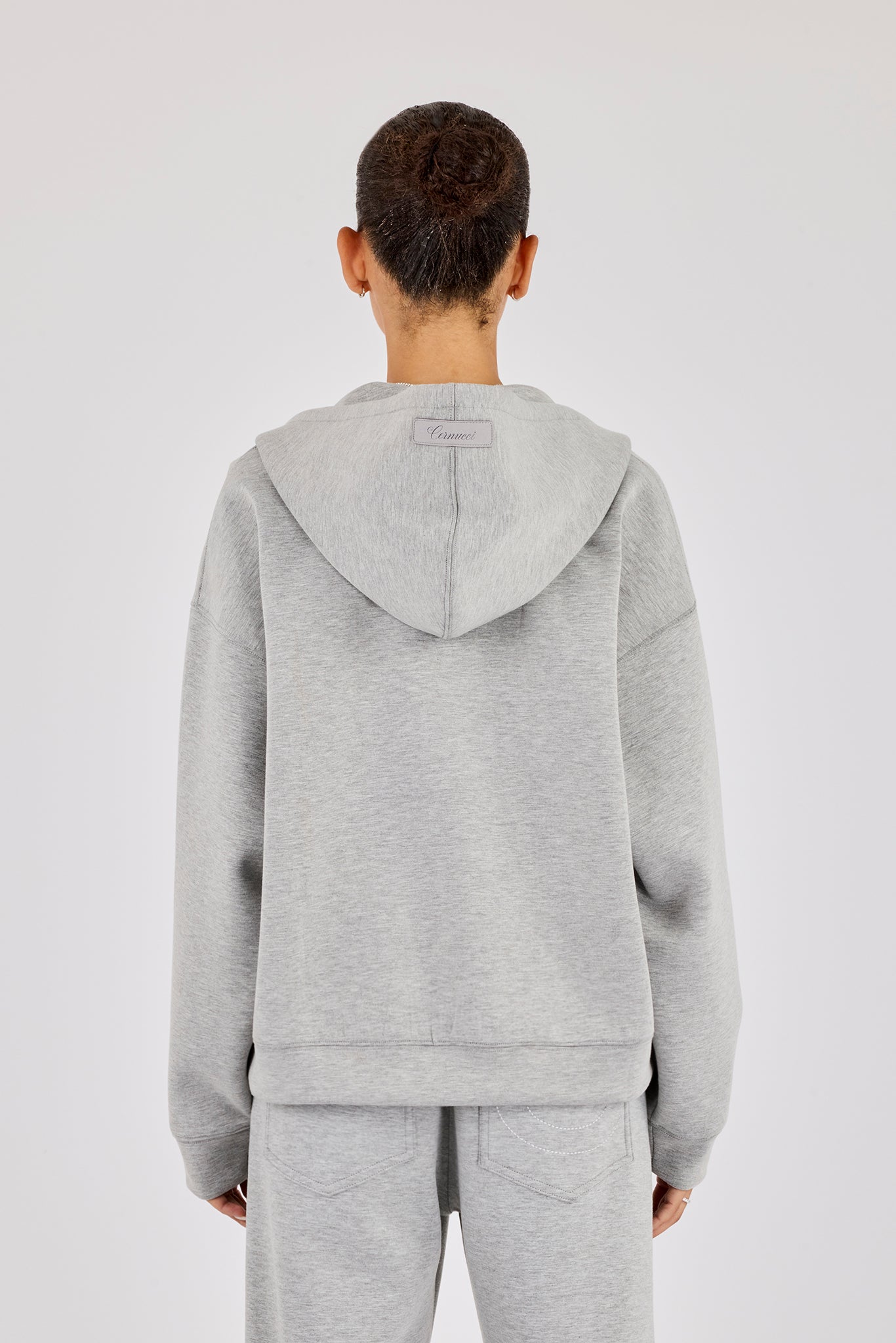 Scuba Oversized Zip Hoodie- Grey