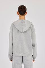 Scuba Oversized Zip Hoodie- Grey
