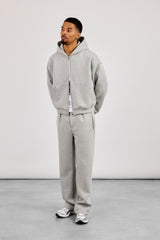 Scuba-Kapuzenpullover mit Reißverschluss und bequeme Scuba-Hose – Grau