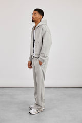 Scuba Zip Through Boxy Hoodie & Relaxed Trouser - Grey