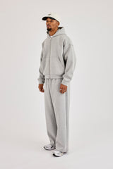 Scuba Zip Through Boxy Hoodie - Grey