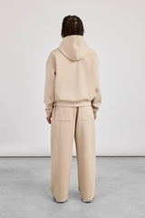 Scuba Zip Through Boxy Hoodie & Baggy Fit Trouser - Stone