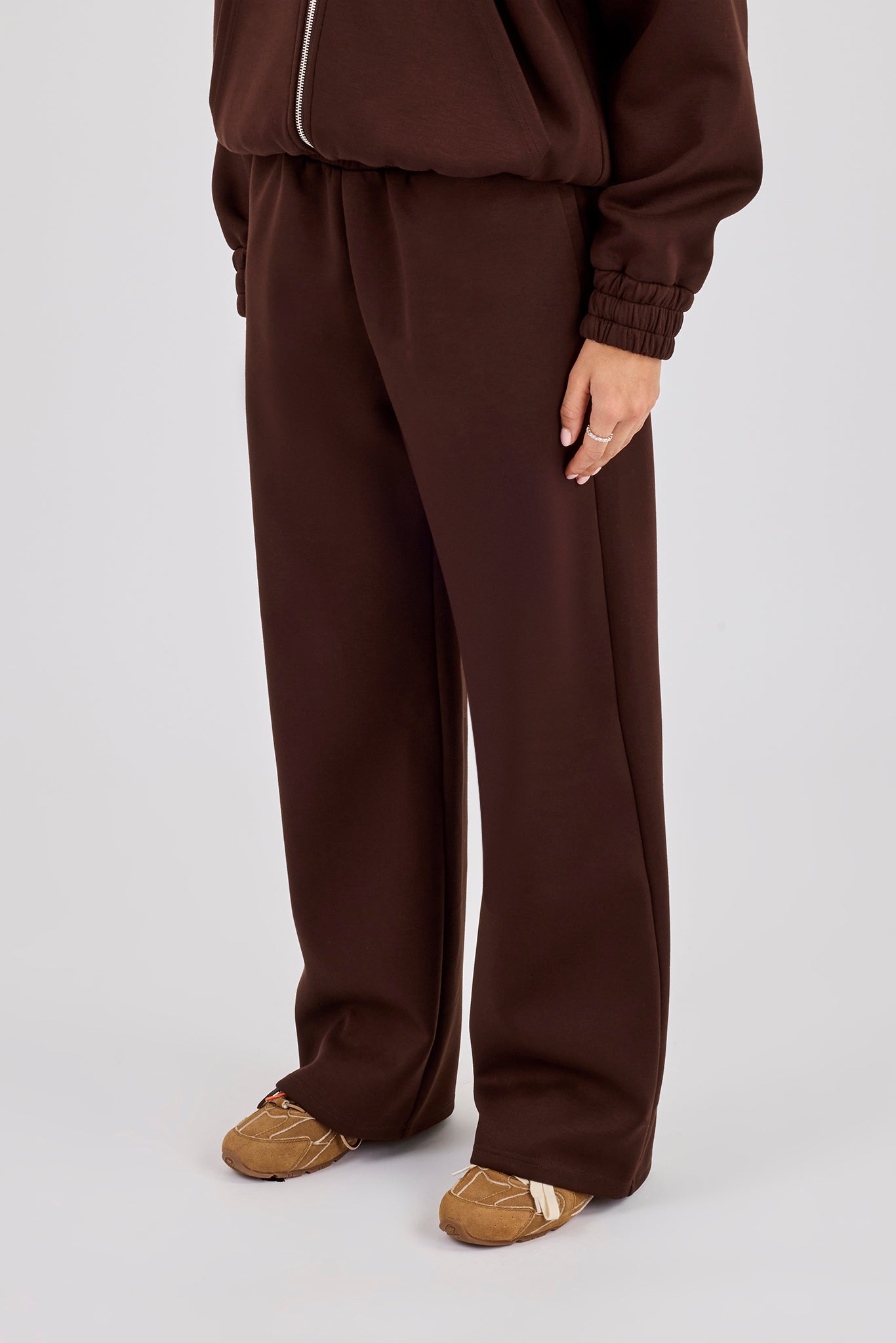 Scuba Wide Leg Jogger - Chocolate