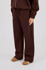 Scuba Wide Leg Jogger - Chocolate