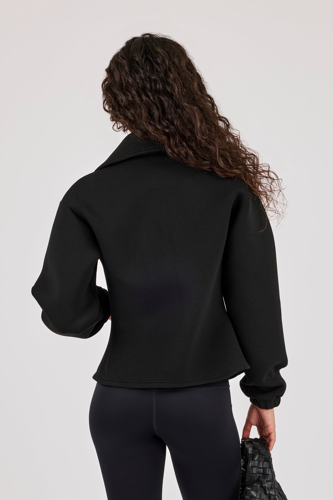 Scuba Cinched Zip Through Jacket - Black