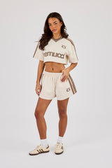 Embroidered Taping Short - Off White