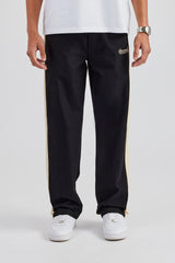 Jogginghose aus Nylon mit Kontraststreifen und geradem Bein - Schwarz
