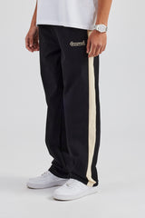 Jogginghose aus Nylon mit Kontraststreifen und geradem Bein - Schwarz