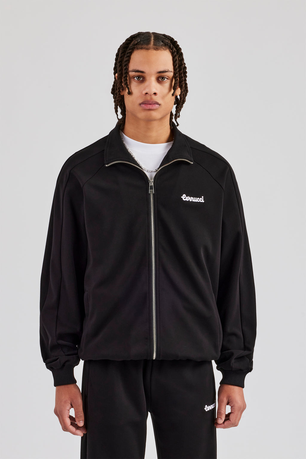 Raglan Embroidered Track Jacket - Black | Mens Outerwear | Shop Jackets ...