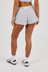 Check Print Short - Baby Blue