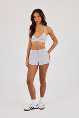 Check Print Triangle Bralet - Baby Blue