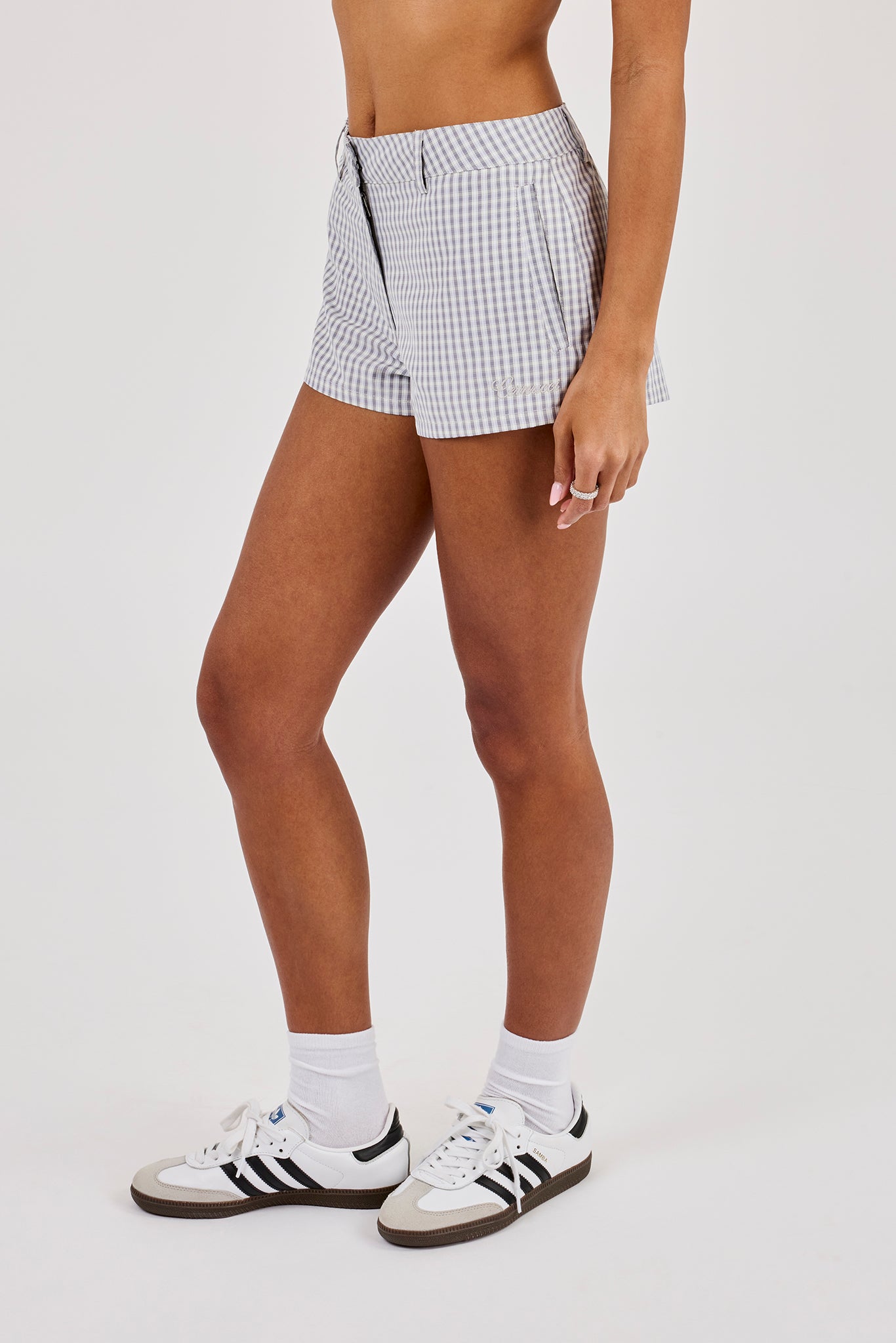 Check Print Short - Baby Blue