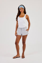 Check Print Short - Baby Blue