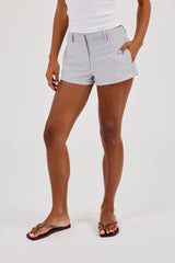 Check Print Short - Baby Blue
