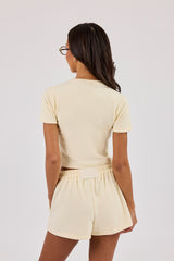 Peached Soft Touch Short Sleeve Top - Butter Yellow