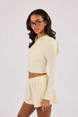 Peached Soft Touch Fitted Zip Hoodie - Butter Yellow