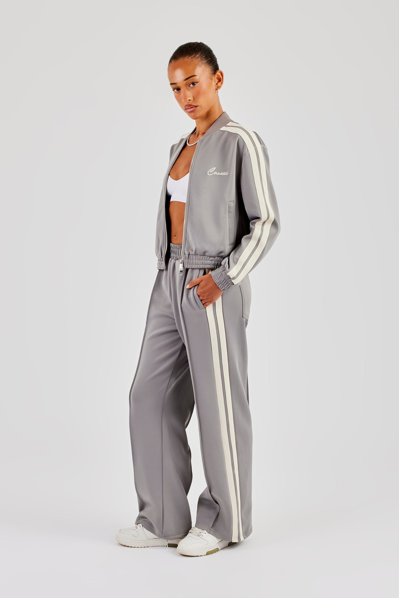 Taping Bomber Tracksuit - Grey