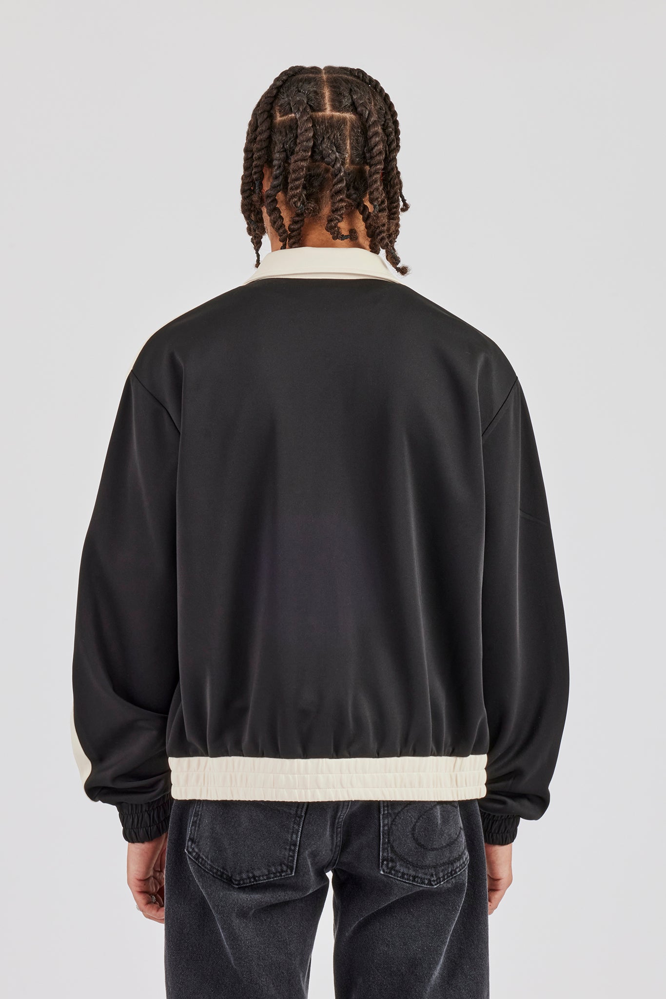 Jacke mit kontrastierendem Kragenband - Schwarz