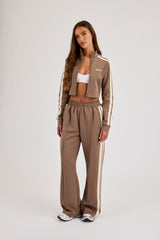 Taping Wide Leg Track Pant - Taupe