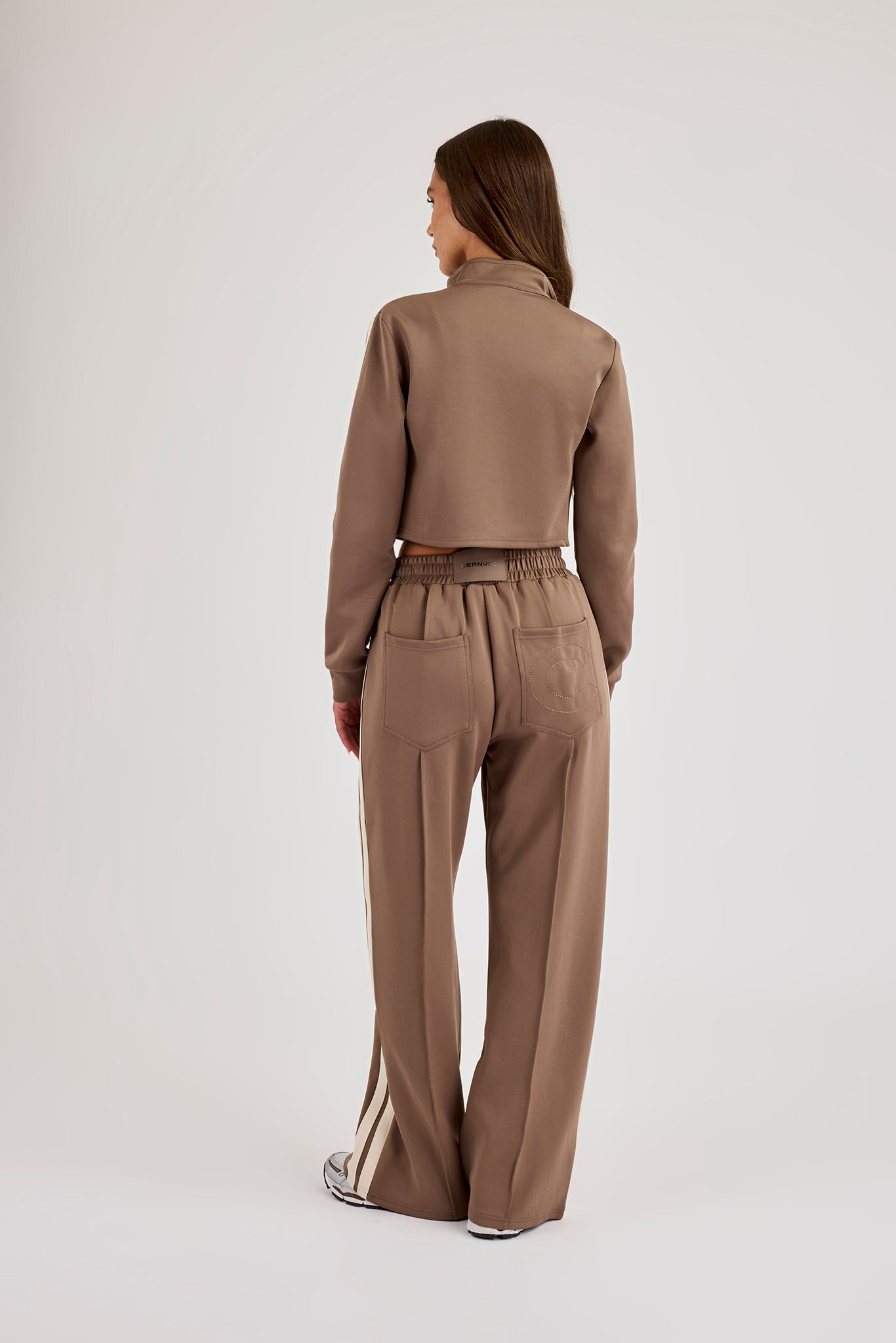 Taping Wide Leg Track Pant - Taupe