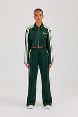 Kurze Harrington-Jacke und Trainingshose mit Taping - Flaschengrün