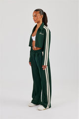 Kurze Harrington-Jacke und Trainingshose mit Taping - Flaschengrün