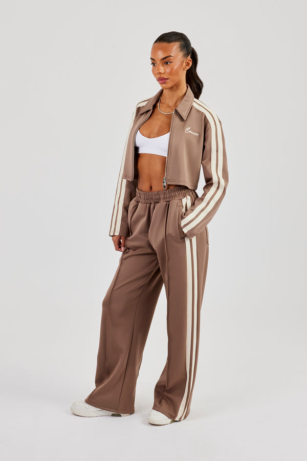 Cropped Harrington Taping Tracksuit - Taupe