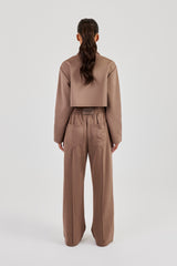 Kurzer Harrington-Trainingsanzug mit Taping - Taupe