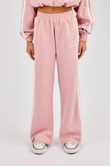 Taping Wide Leg Track Pant - Dusty Pink