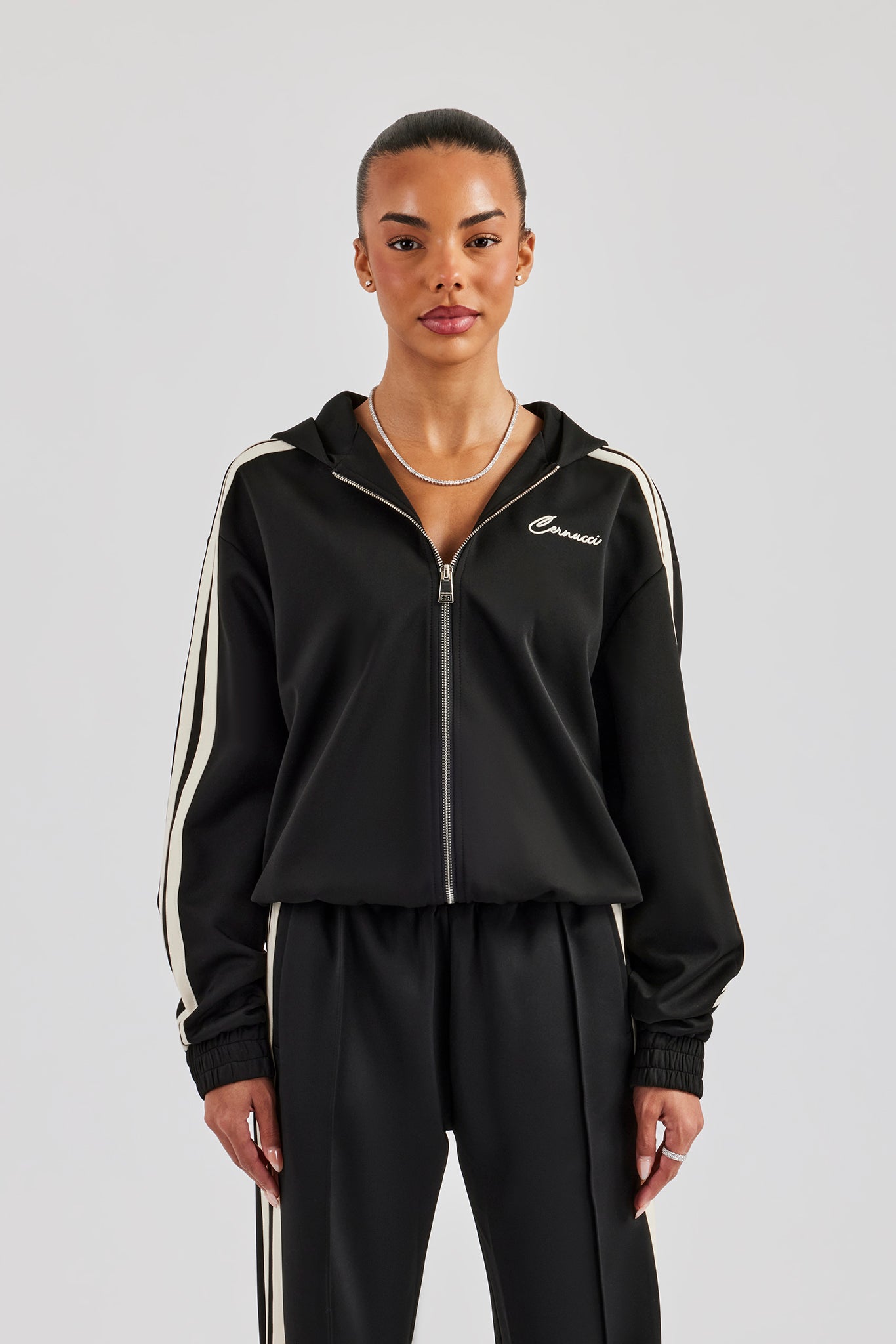 Taping Hooded Jacket - Black