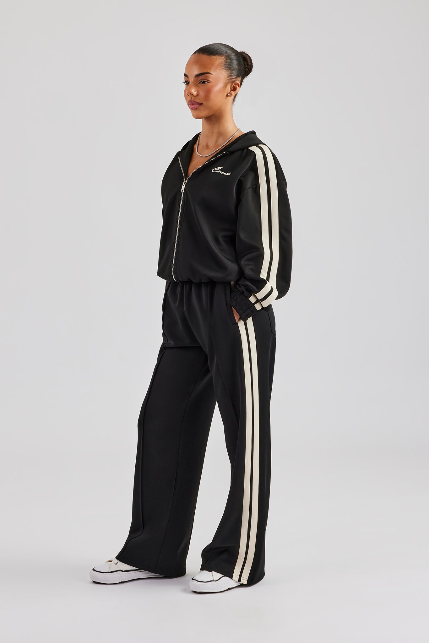 Taping Hooded Jacket - Black