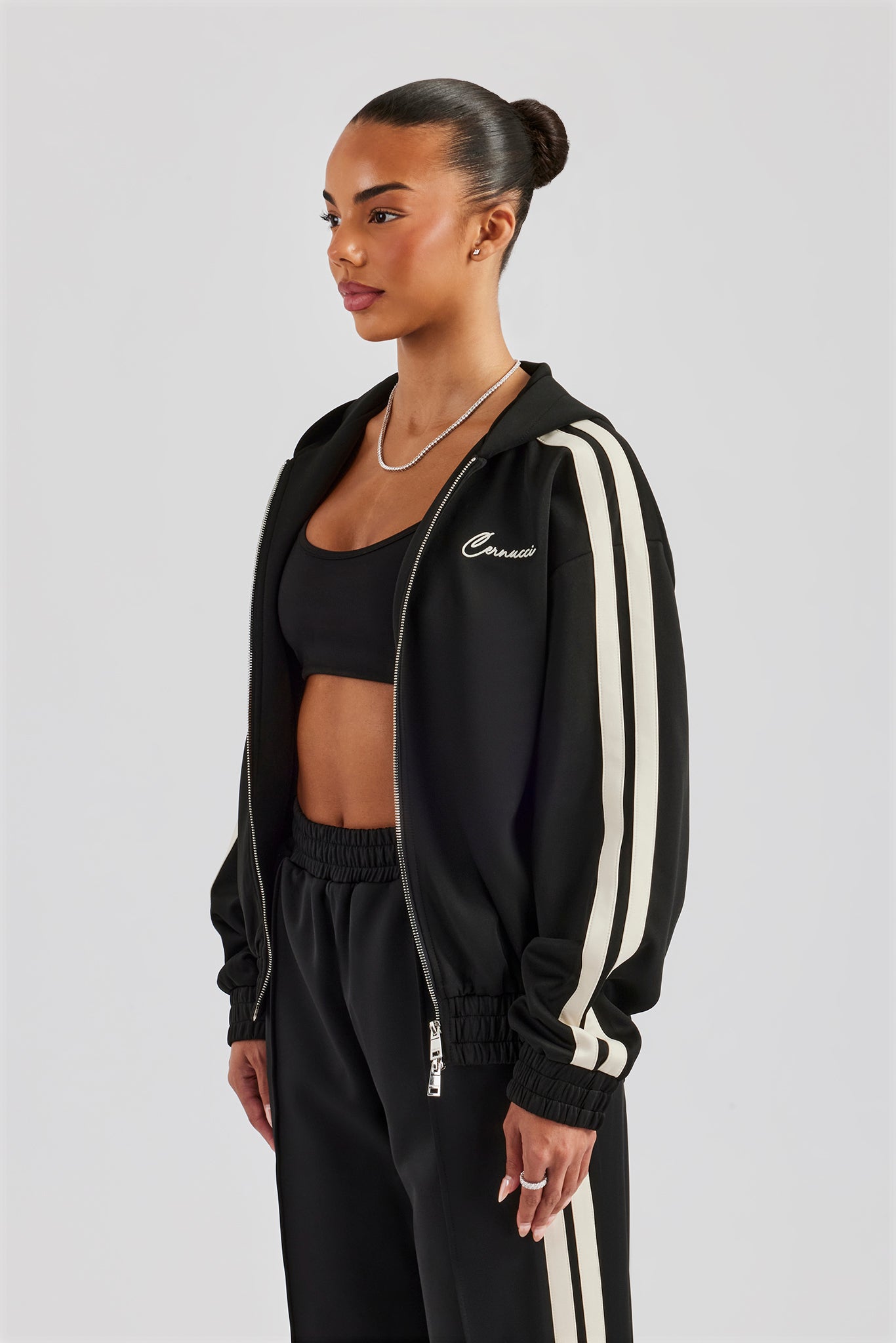 Taping Hooded Jacket - Black