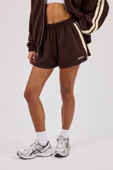 Logo Embroidered Taping Short - Chocolate
