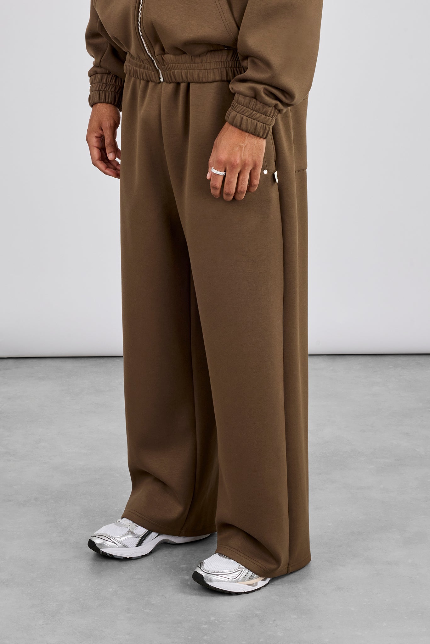 Baggy Scuba Jogger With Woven Tab - Khaki | Mens Bottoms | Shop