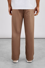 Embroidered Poly Track Pant - Taupe