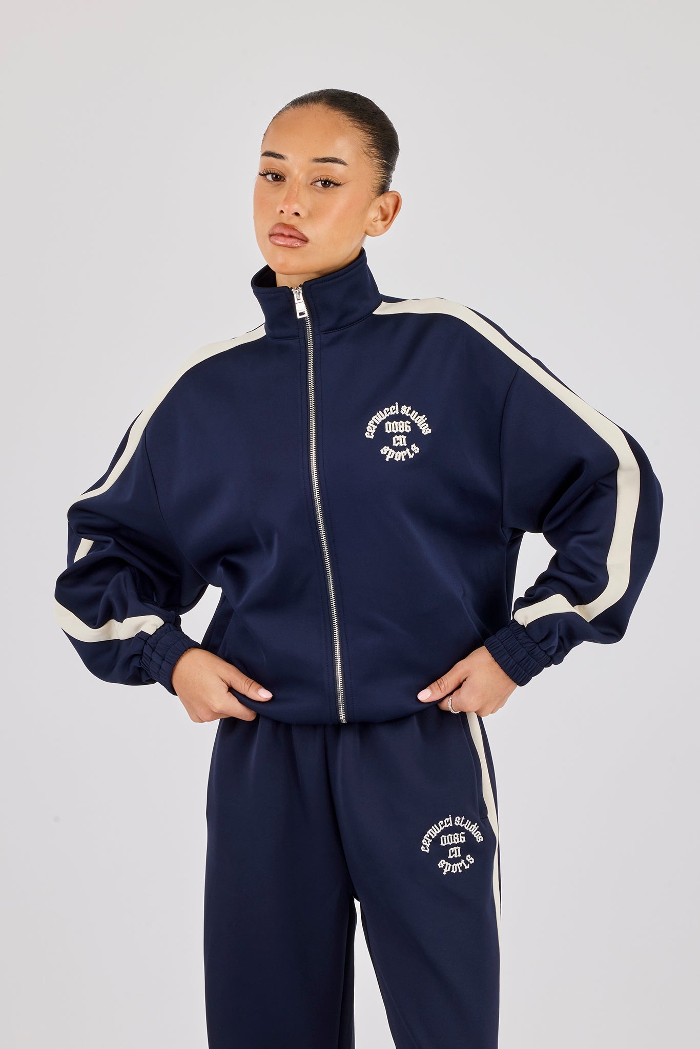 Varsity Panel Track Jacket - Navy