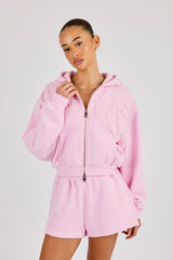 Washed Applique Logo Short - Light Pink