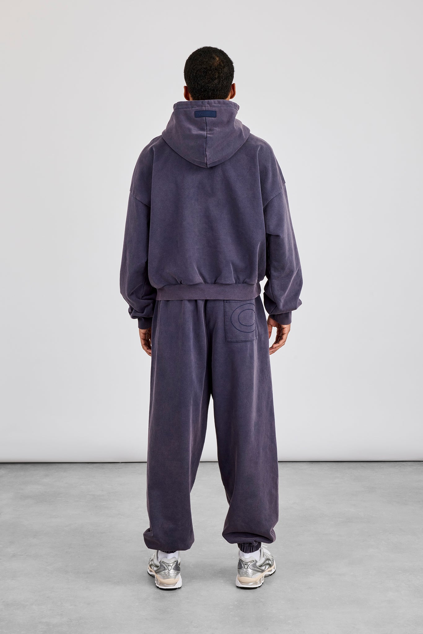 Washed Hoodie & Cuffed Jogger - Navy