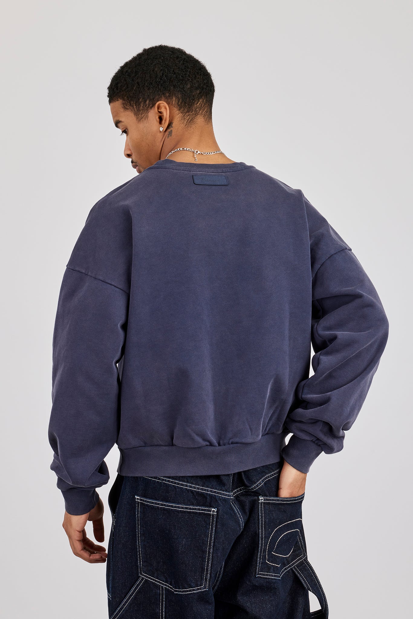 Washed Sweater - Navy