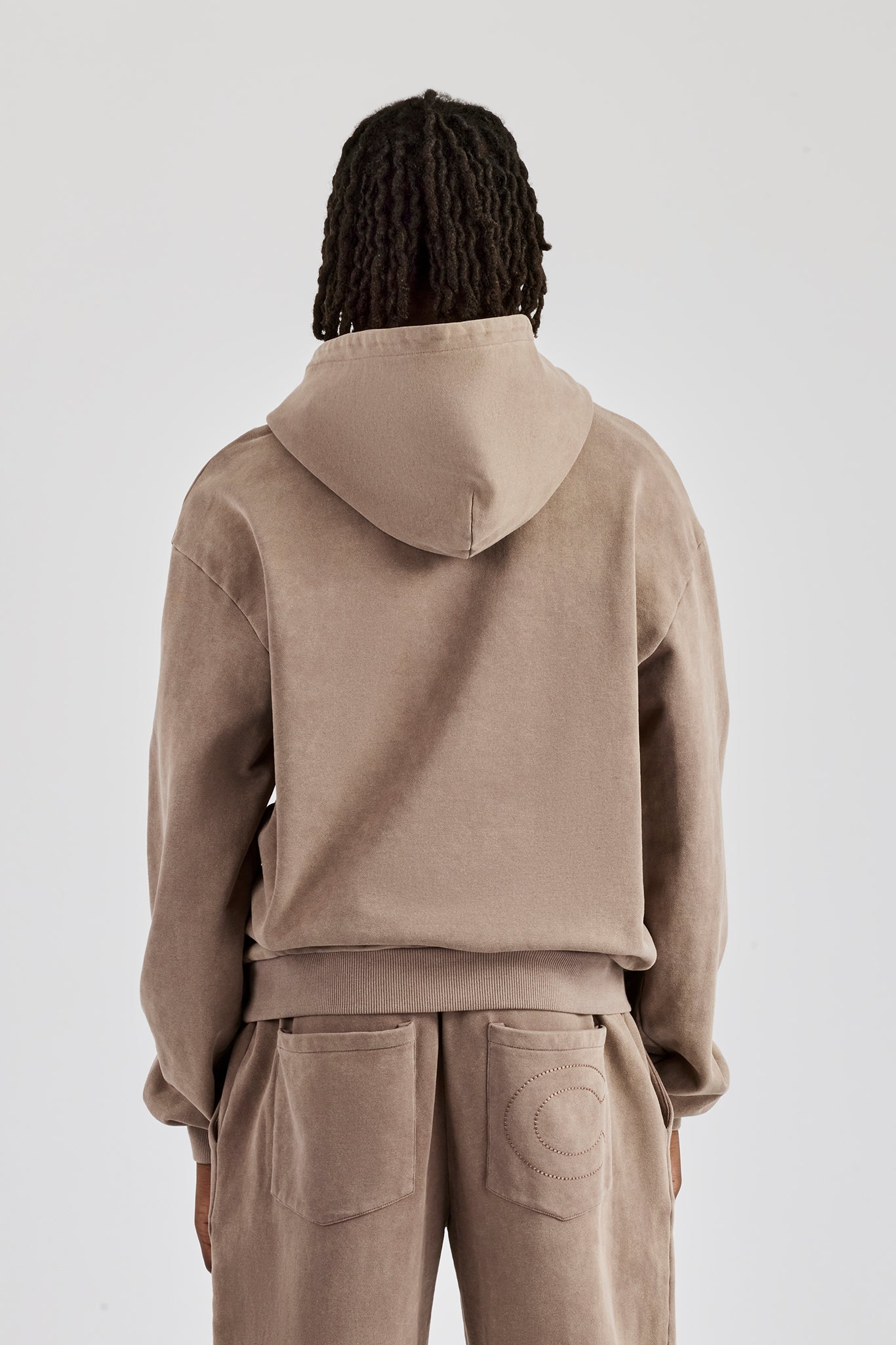 Verwaschener Hoodie - Taupe