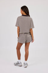 Textured Stripe Short - Brown