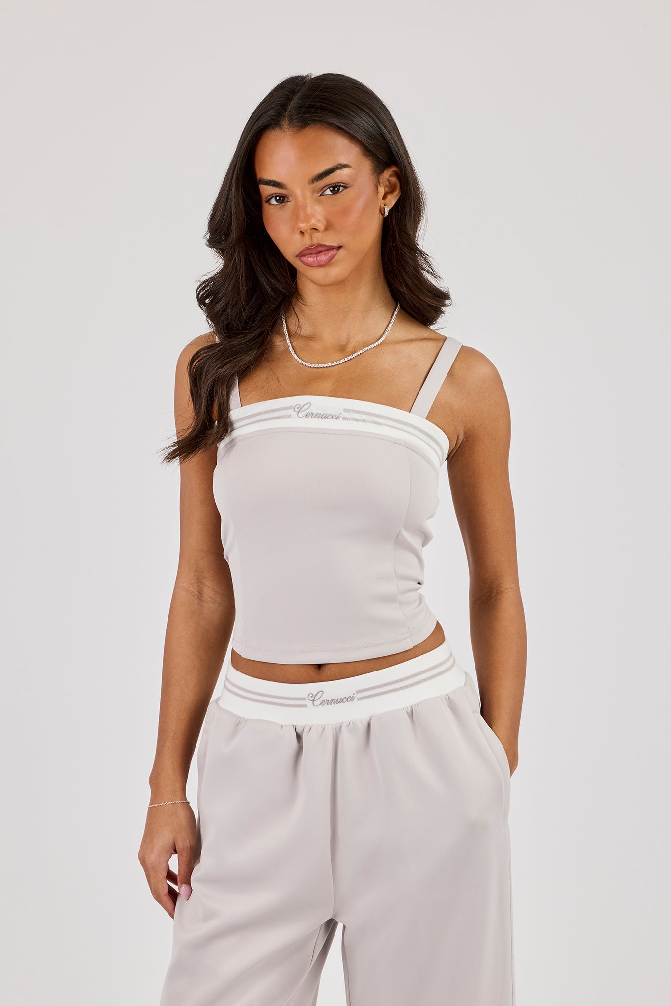 Contrast Structured Top - Grey