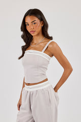 Contrast Structured Top - Grey