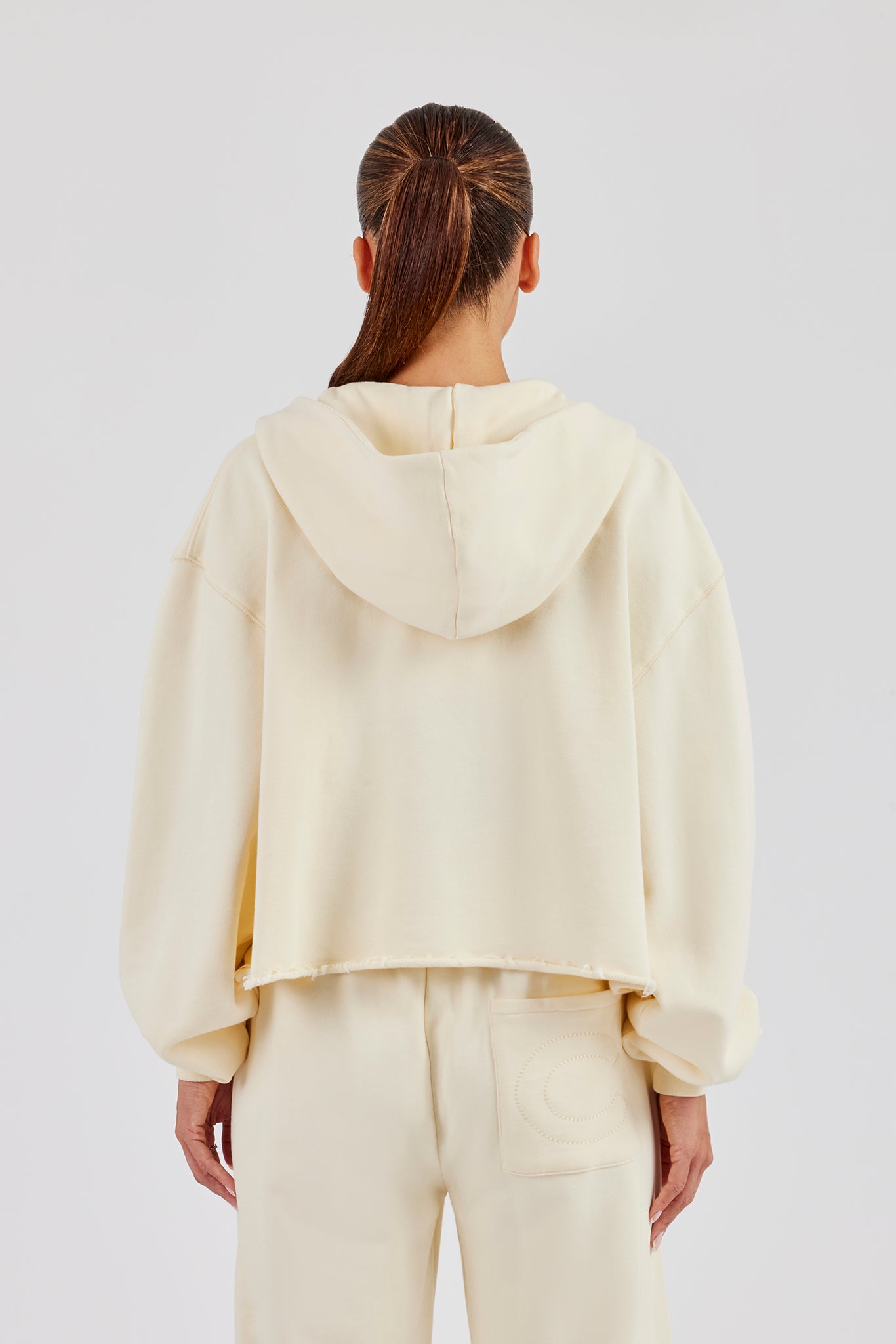 Washed Boxy Fit Zip Through Hoodie - Butter Yellow