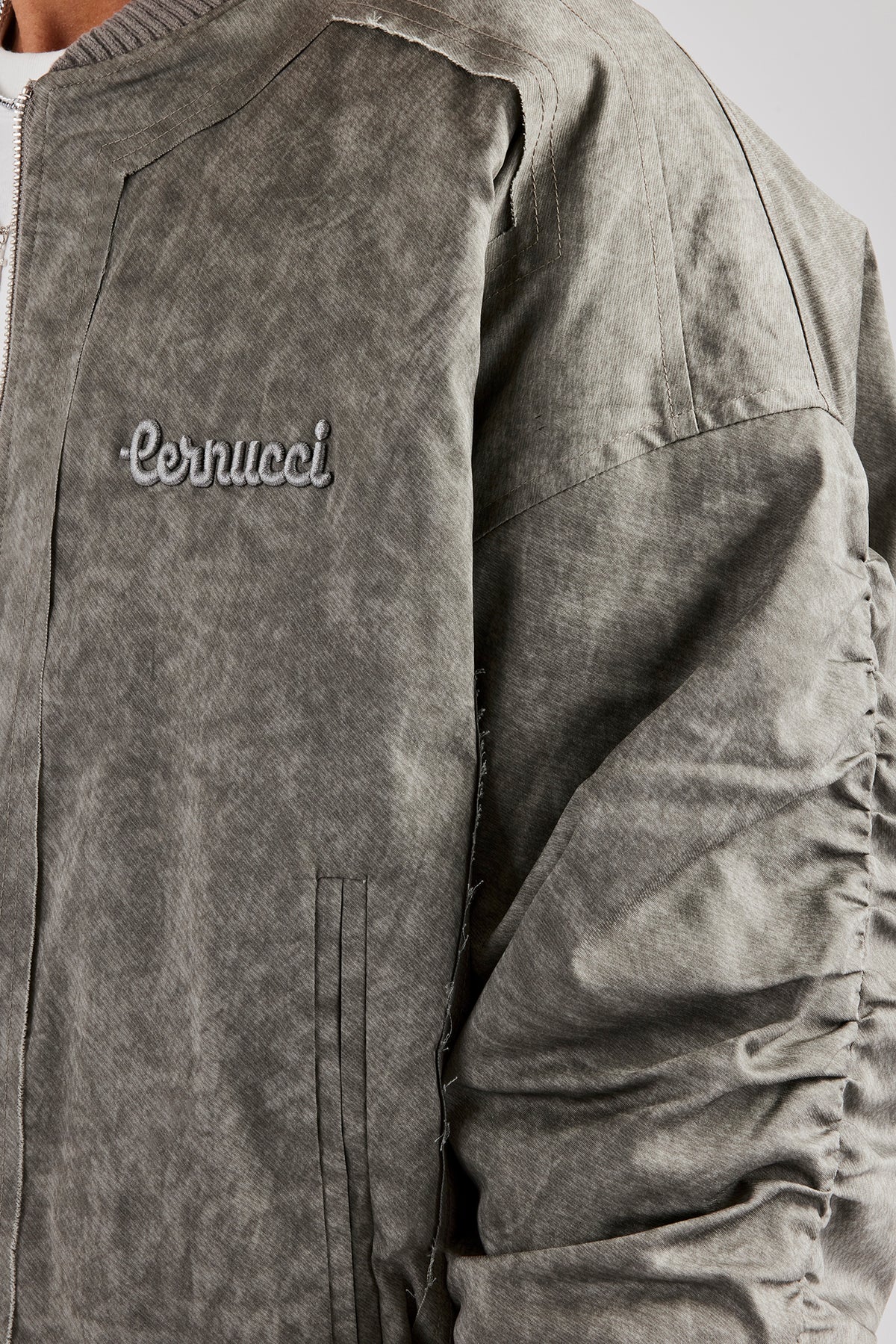 Washed Nylon Bomber Jacket Acid Wash Mens Outerwear Shop