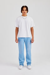 Washed Fit Flare Panelled Jogger - Blue